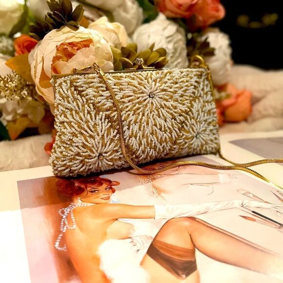 ♥️ Stunningly gorgeous seed bead vintage Walborg purse, 1950s-60s - Picture 10 of 10